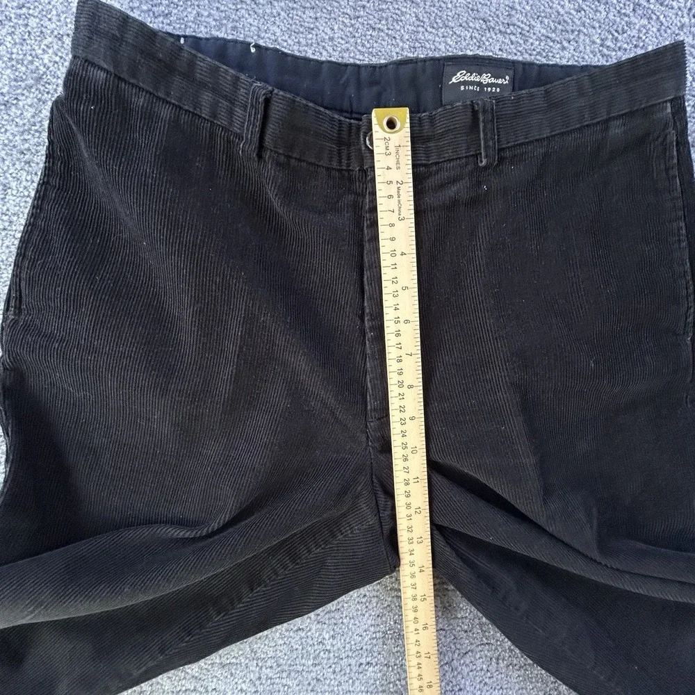 Eddie Bauer Mens 36x29 Chino Corduroy Pleated Black Pants Gorpcore Y2K Baggy